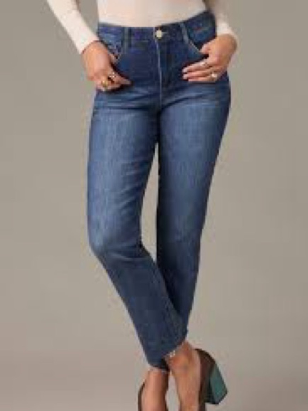 Wit & Wisdom Classic Mid-Rise Women's Jeans in Dark Blue size 8 stretch waist